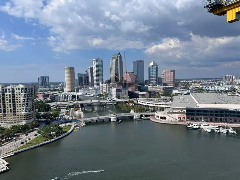 Downtown Tampa and the Hillsborough River from above